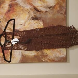 Sz 2(M) NWT $590 Alexandre Vauthier mesh tunic raceback top